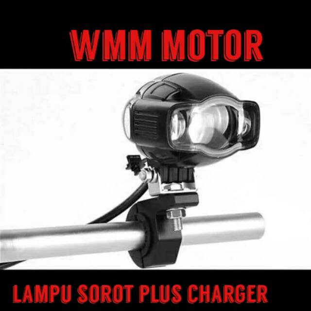 Lampu sorot tembak plus charger-casan hp