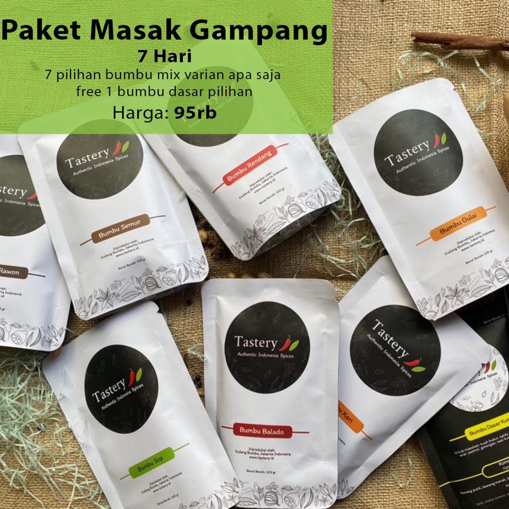

Paket Masak Gampang 7 Hari Tastery Bumbu Masak Tanpa Pengawet