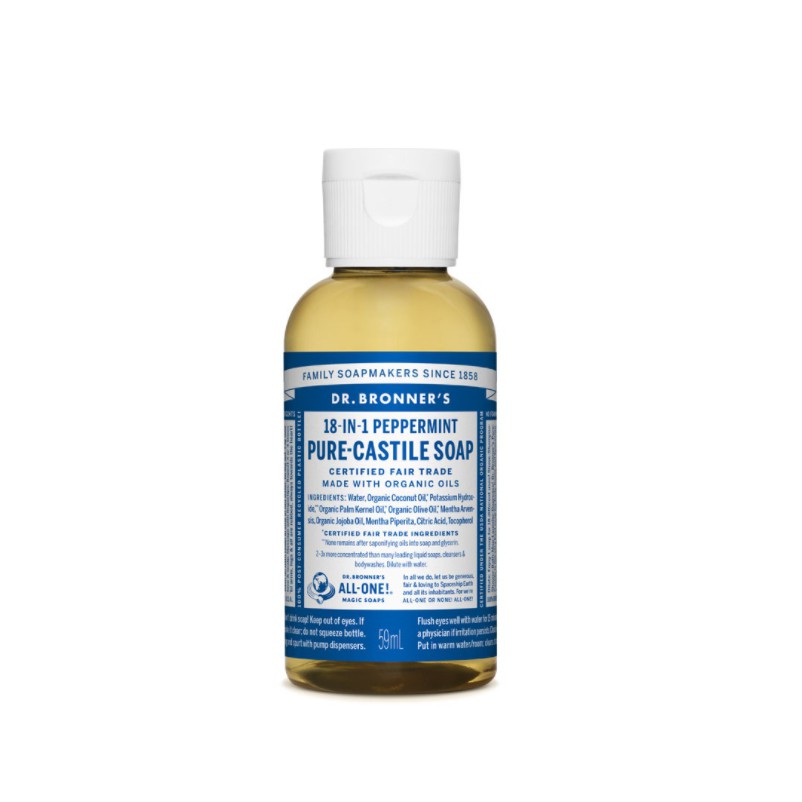 Dr. Bronner's Peppermint Pure Castile Liquid Soap 59 ml