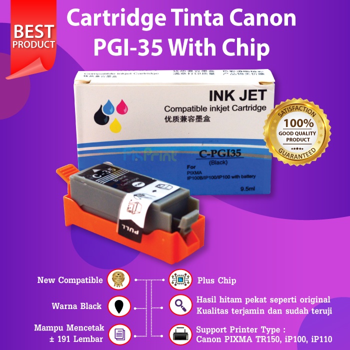 Ink Cartridge Compatible PGI35 Black / CLI36 Color Tinta Canon TR150 iP100 iP110 PGI-35 CLI-36