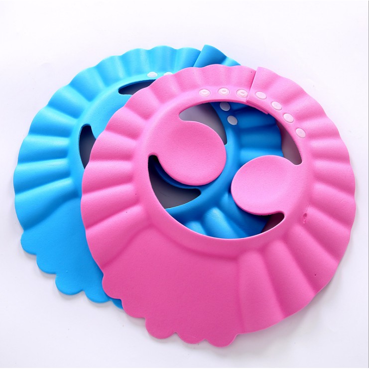 Topi Mandi Keramas Anak & Bayi Kancing Tutup Kuping Baby Shower Hat-1