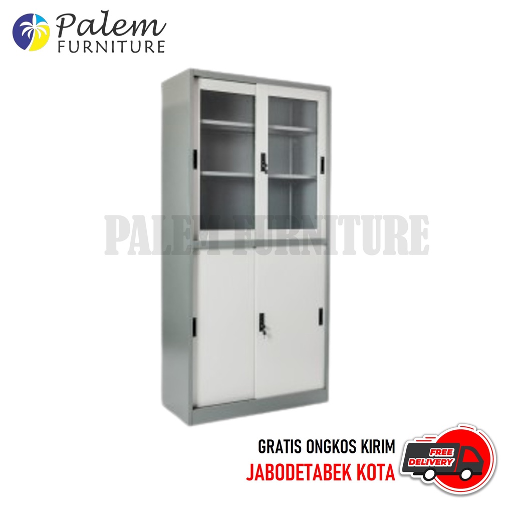 Lemari Besi Lemari Arsip 2 Pintu Plast Besi Kaca Import