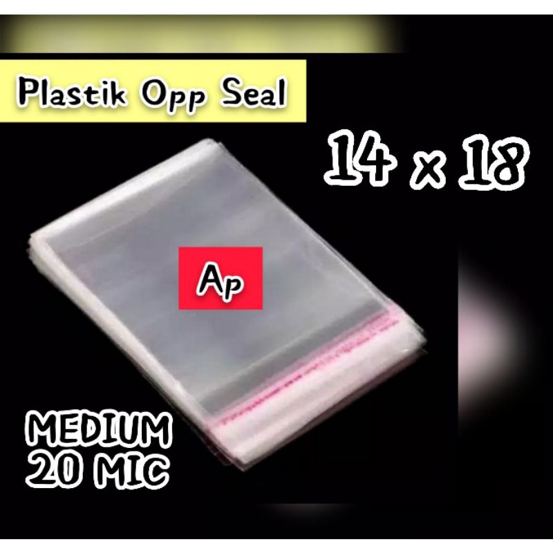 

Plastik OPP seal atas uk 14 x 18 cm (20 micron).