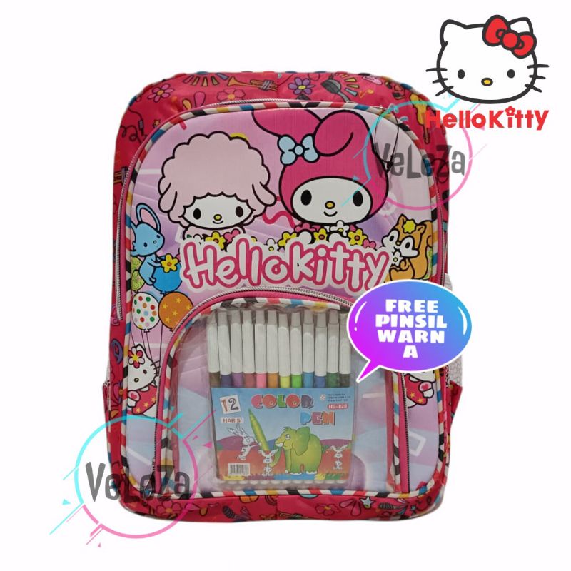 Tas ransel anak perempuan sekolah PG PAUD TK karakter Hello Kitty - tas anak