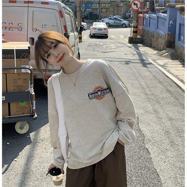 (S - 6XL) Sweater Oblong Chicago And NORTH WESTERN Crewneck Korean Harajuku Jumbo Bigsize Sweatshirts Oversize Unisex