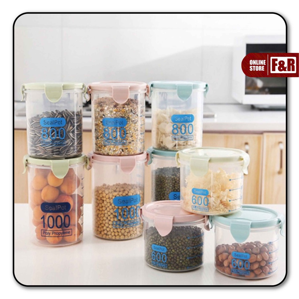 Toples Sealware Tempat Penyimpanan Makanan Kue MPASI Susu Bahan PP Food Grade Toples Transparan Tempat Nyimpan Makanan Dengan Karet Seal