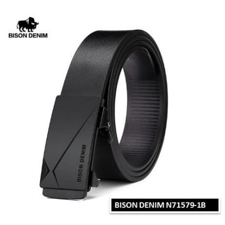 Ikat Pinggang Pria Kulit Asli Bison Denim Original Auto Luxury Strap