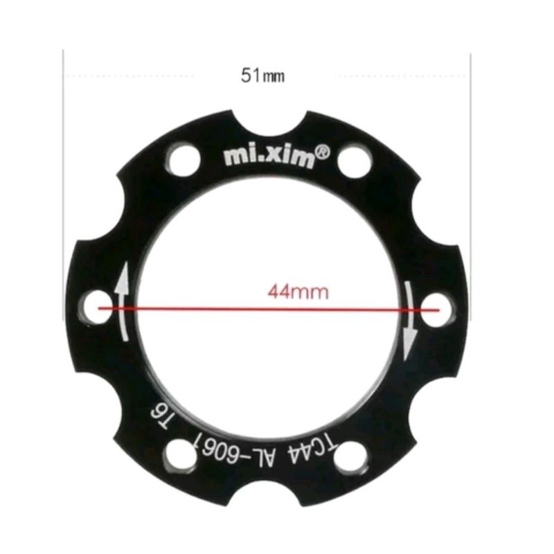 Adaptor Cakram Rotor discbrake kaliper sepeda untuk hub freehub drat ulir bcd 44mm alloy to six bolt