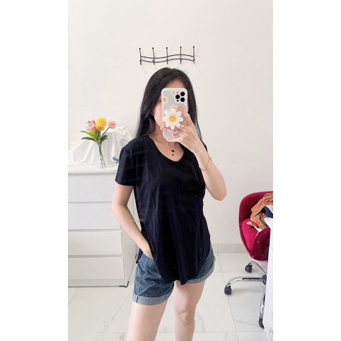 kaos oversize polos wanita murah,atasan overisize vneck polos wanita model 753belah samping import