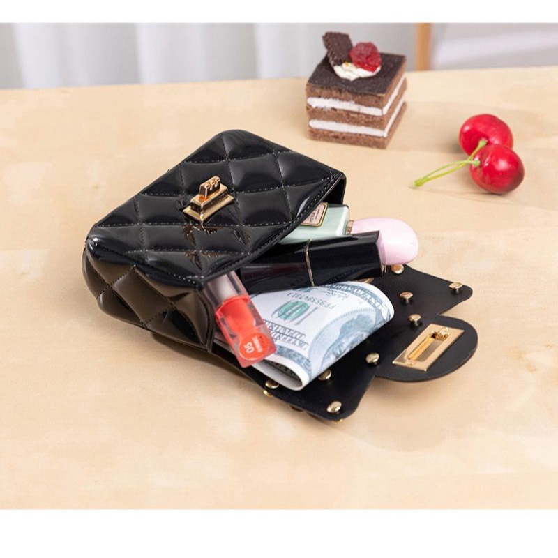 GrosirMart Tas Selempang Jelly Glossy Mini Tas Woman Bag Tas Kecil Wanita Kecil Mutiara Handbag A12