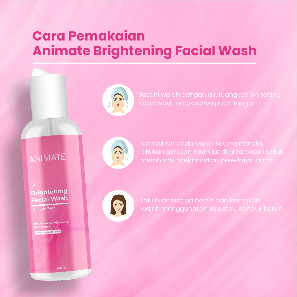 [Pink 100ml] Animate Brightening Facial Wash