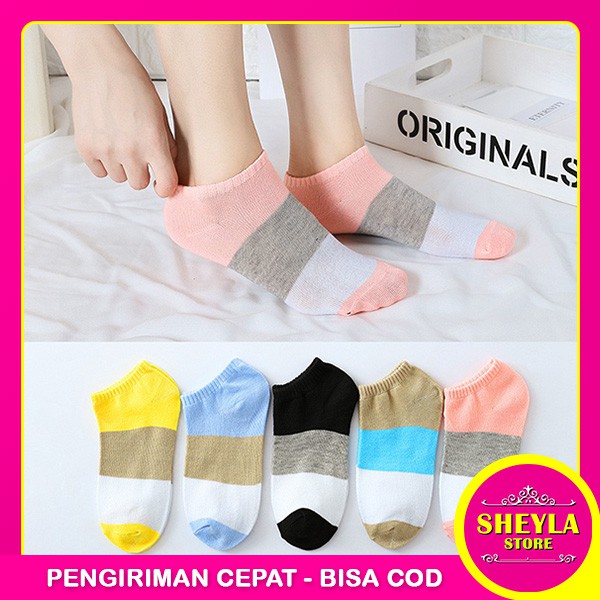 Kaos Kaki Ankle Motif 3 Warna Korea Import Ankle Cute Panjang Semata Kaki / TV-40