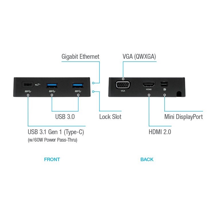 Targus Dock412 USB-C Travel Dock with Power Pass Through Type-C