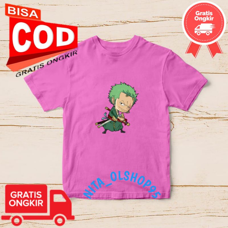 baju anak karakter, baju anak one piece, baju anak zoro