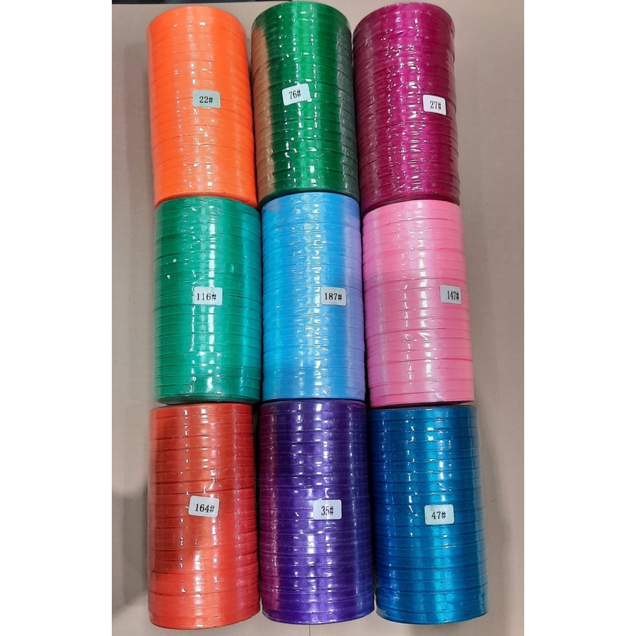 

Pita Satin 1/4 inch 0.25 inch - (0.6 cm) harga per roll