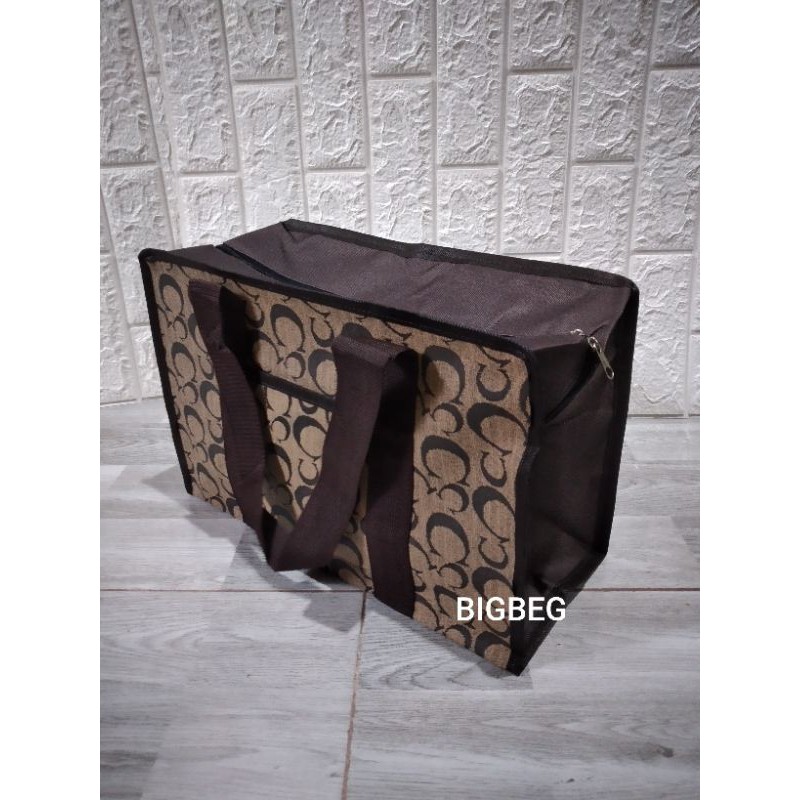 Tas Laundry Belanja Terpal Motif Lebar Kotak Jumbo Tanggung Totebag