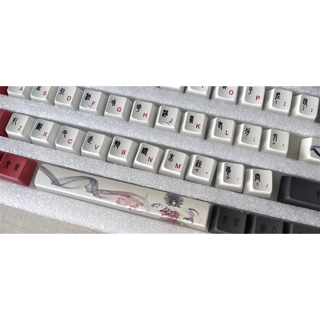 131 key Huadan Niang Caidan retro mechanical keyboard cap OME small full set of PBT sublimation suitable for 61/64/68/87/96/104/108 mechanical keyboards