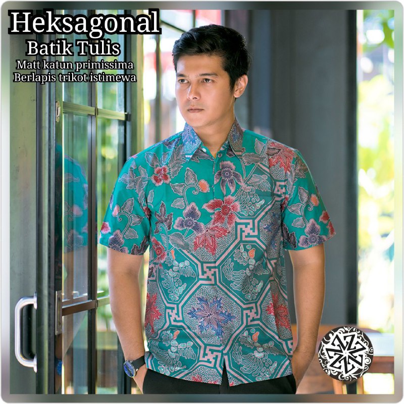 Hem Batik Tulis Pria Motif Heksagonal