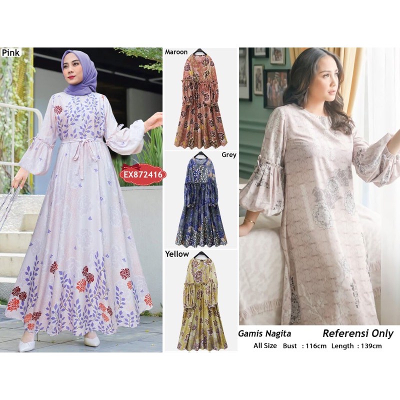 gamis extu balon nagita bahan channelsilk