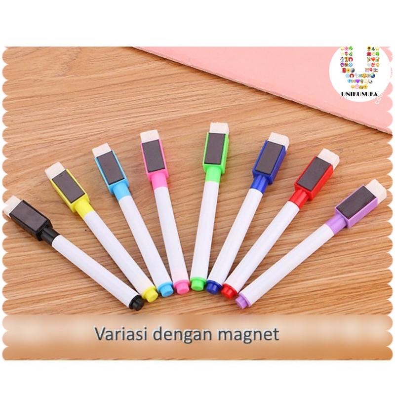 

[UNIKUSUKA] Spidol mini papan tulis magnet warna hitam, spidol whiteboard magnet, spidol hitam papan tulis magnet