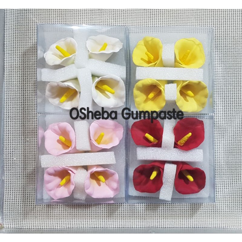 

[osheba] gumpaste bunga BK CALLA kecil isi 4 bunga