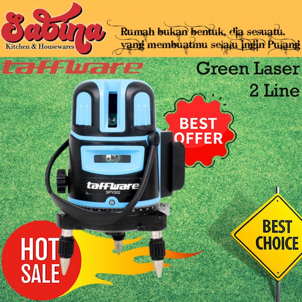 Laser Level Hijau Self Leveling Projector Green Laser 2Line Waterproof