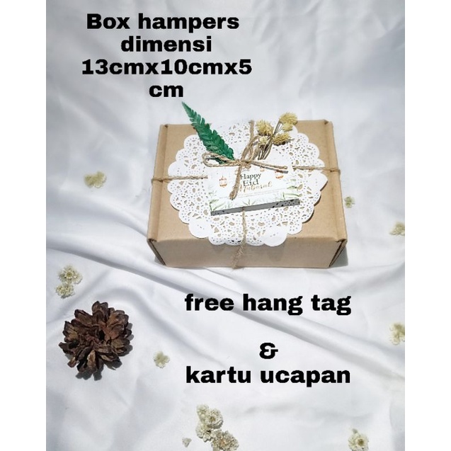 

box hampers tema lebaran free hang tag kartu ucapan dan decor tali rami