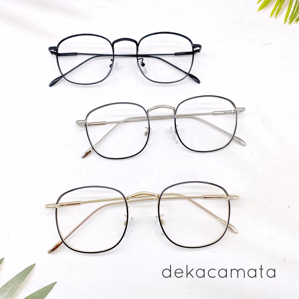 Frame Kacamata Minus Anti Radiasi MIZU Square Bahan Besi Ringan Tipis Nyaman Fashion Pria Wanita