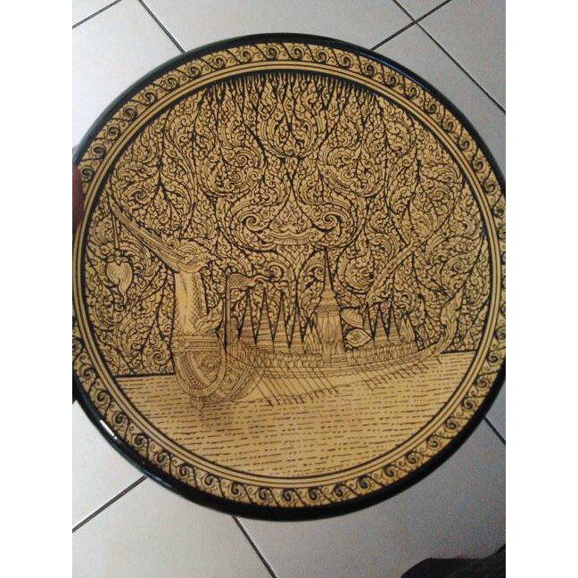 Piring Hias Perahu naga Bahan Melamin Diameter 21 cm