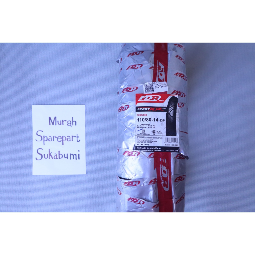 BAN FDR SPORT XR EVO RING 14 UKURAN 110/80-14 110 80 14 TUBELESS