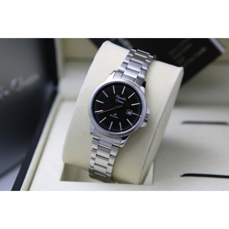 ALEXANDRE CHRISTIE AC 1008 JAM WANITA ORIGINAL GARANSI RESMI 1TAHUN-silver black
