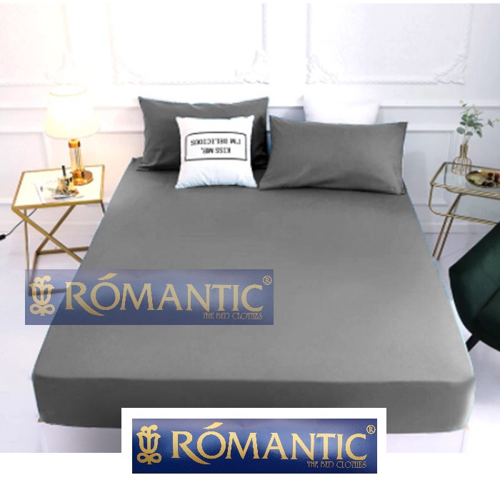 Sprei set ROMANTIC Abu muda silver katun emboss disperse premium katun emboss