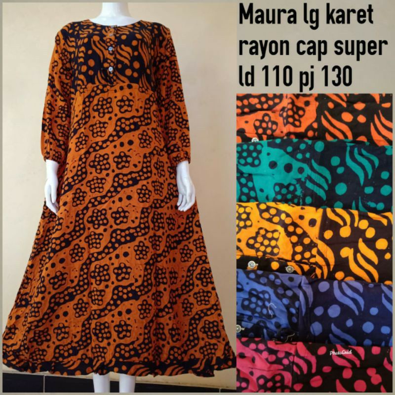 Daster Maura Cap Lengan Panjang Karet Batik Rayon