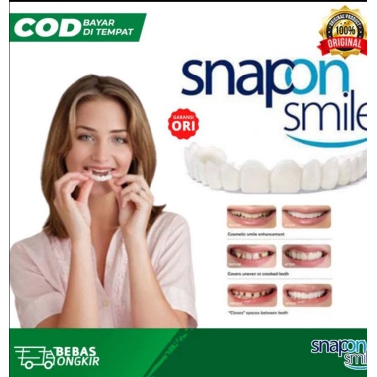 Snap on smile gigi palsu 1 Set atas dan bawah veneer gigi merapikan dan pemutih gigi