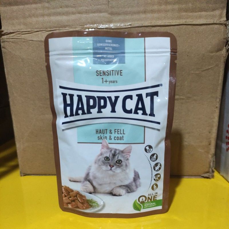 Happy cat sensitive skin coat wet 85gr