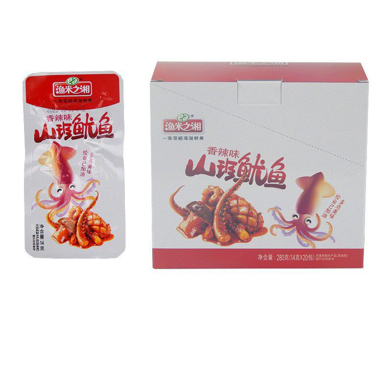 (HALAL) 渔米之湘 山珍鱿鱼 Barbeque Squid Hot &amp; Spicy Squid Snack /Snack Sotong 14g