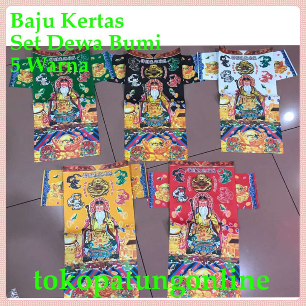 Baju Kertas Dewa Bumi Set 5 Warna