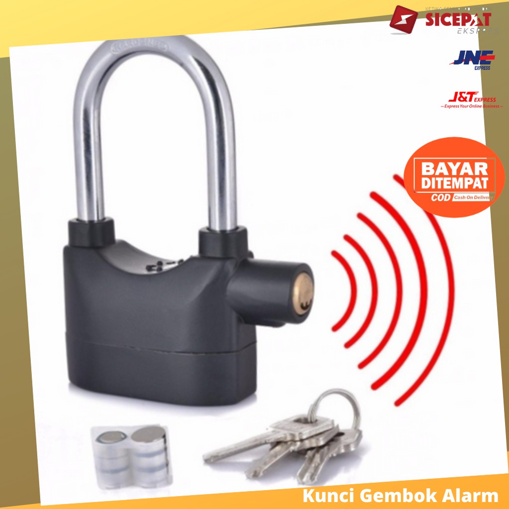 Gembok Alarm Anti Maling Original Anti Pencuri Ring Panjang Termurah/gembok Alarm Serba Guna