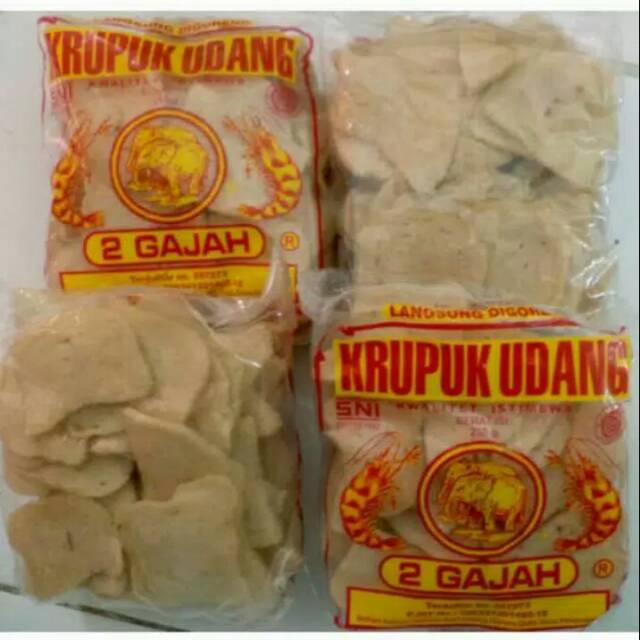 

Kerupuk udang cap 2 Gajah 250gr