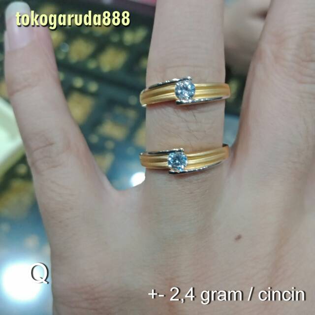 700 Cincin asli kadar 70% 22 surabaya gold whitegold kuning putih tunangan lamaran permata UBS