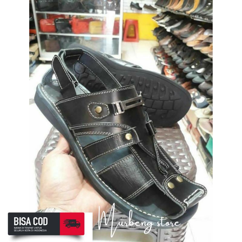 sandal tali pria asli kulit