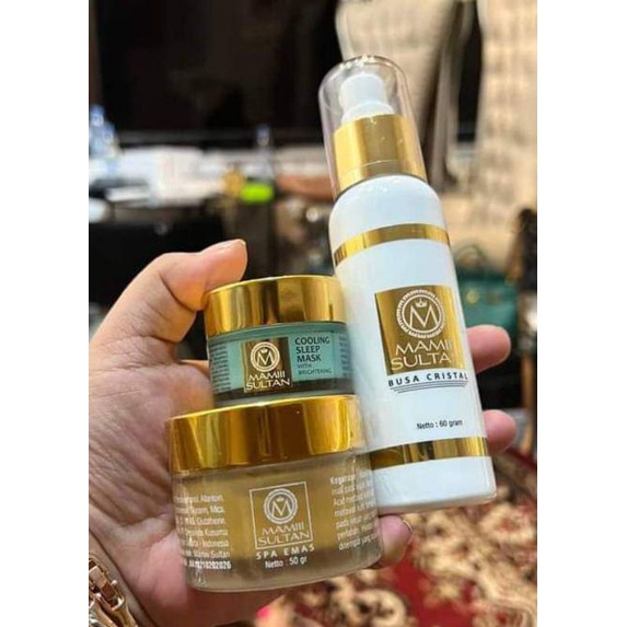PAKET MAMI SULTAN SKINCARE( BUSA CRISTAL+COOLING SLEEP MASK+SPA EMAS)