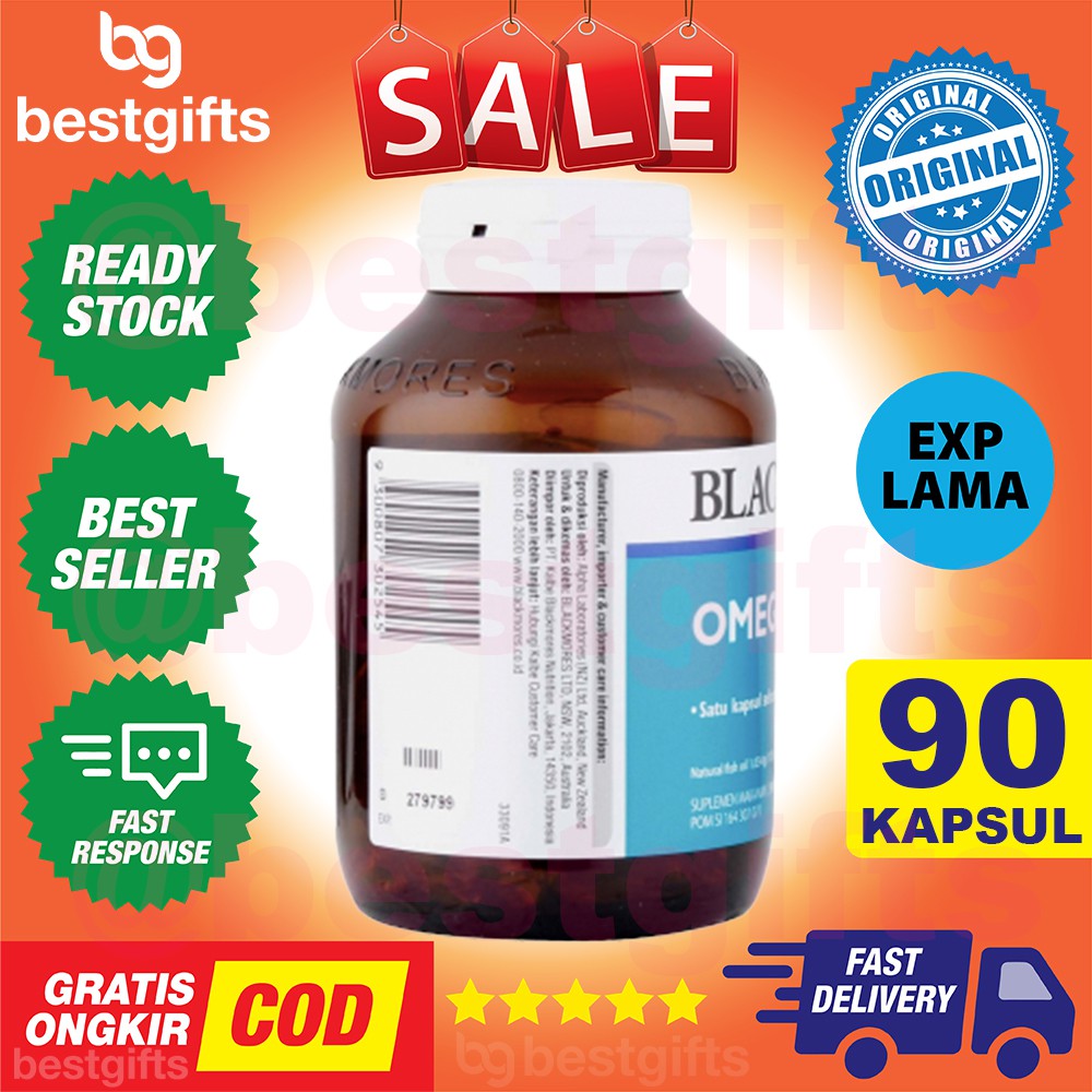 BLACKMORES OMEGA DAILY 3 6 9 SALMON FISH OIL MINYAK IKAN KALBE - 90 CAPSULES KAPSUL