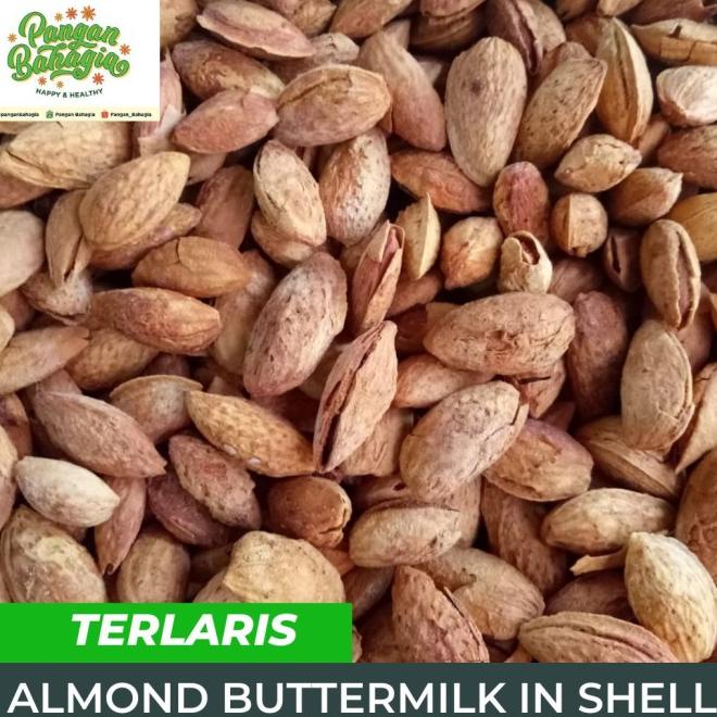 

ALMOND PANGGANG ROASTED BUTTER MILK USA CALIFORNIA IN SHELL 350GR