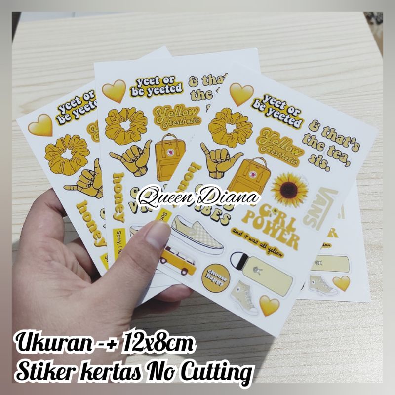 

1 pcs stiker kertas aesthetic sticker aksesoris NO CUTTING