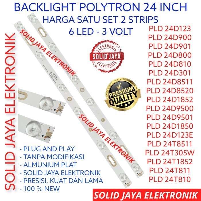 BACKLIGHT LED POLYTRON 24 INC PLD24D900 PLD24D901 PLD24T8511 PLD24D8511 PLD24D1852 PLD24D810 6K 3V