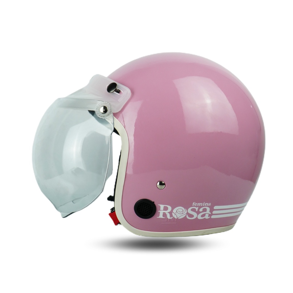 Helm Bogo Dewasa Wanita Polos Cewek FEMINA ROSA PUTIH BENING