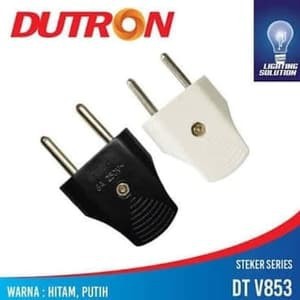 Steker Gepeng / Steker Biasa Dutron Warna Putih Hitam   - DV-SBA-01-P