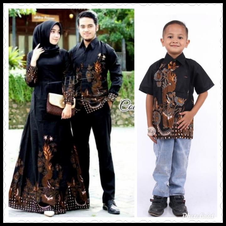 Terlaris Baju Sarimbit Gamis Motif Naga Standart Batik Couple Keluarga Dan Anak Bestseller