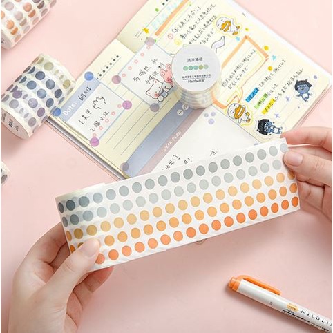 Morandi Dot Transparent Washi Tape - Stiker Tape Dot Untuk Bujo